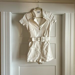 Show me your MuMu White Denim Romper